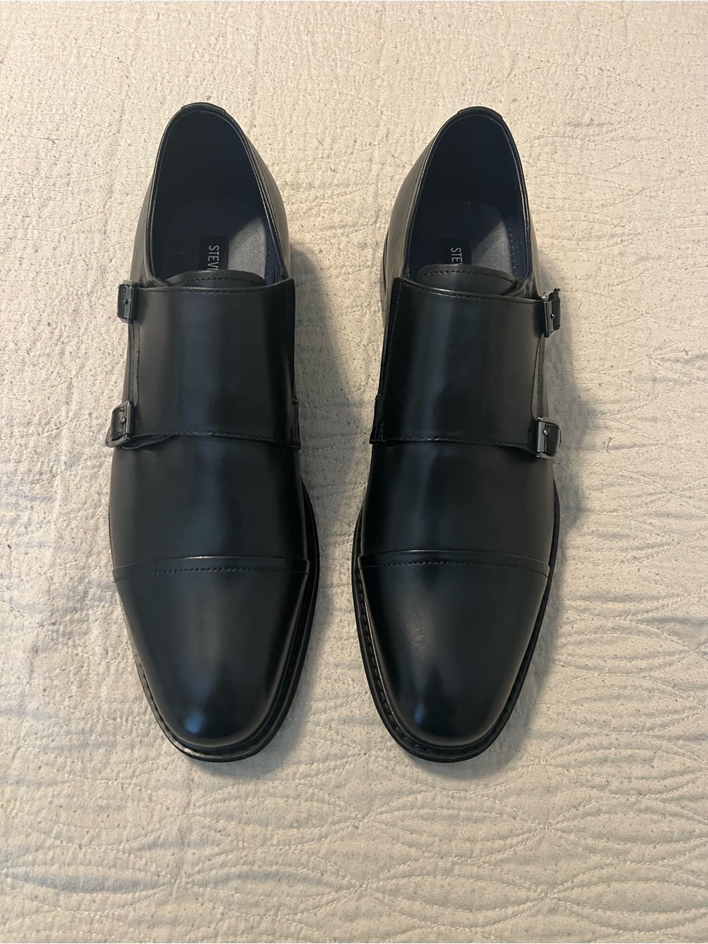 Steve Madden Black Double Monk Strap Dress Shoes for Men